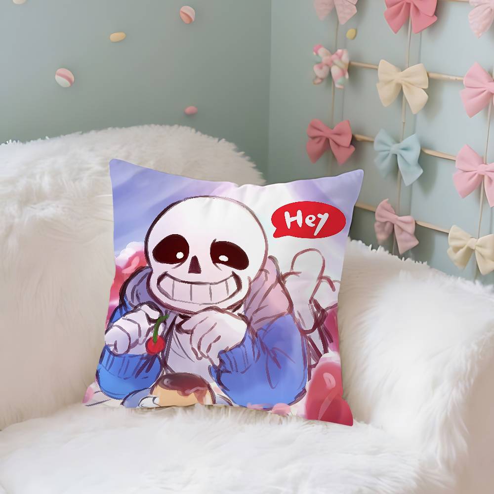 

Cute HUndertale Sans Case Plush Fabric Soft Pillowcase Double Sided Print Cushion Cover Household Gifts 40x40 cm