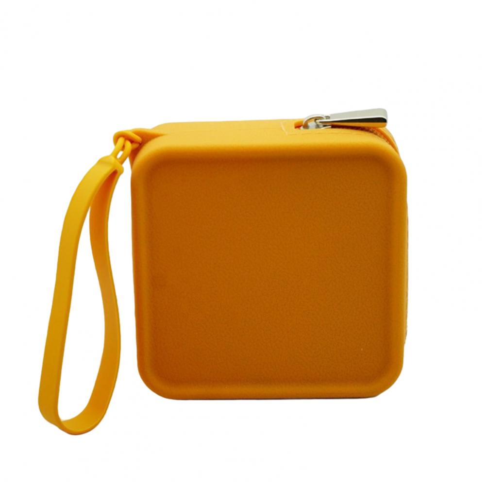 Silicone Coin Purse Student Portable Square Earphone Storage Bag Wallet with Zipper Waterproof Lipstick Cosmetic Bag