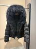 Winter natural real raccoon fur collar thickened warm short coat women's versatile goose down jacket new