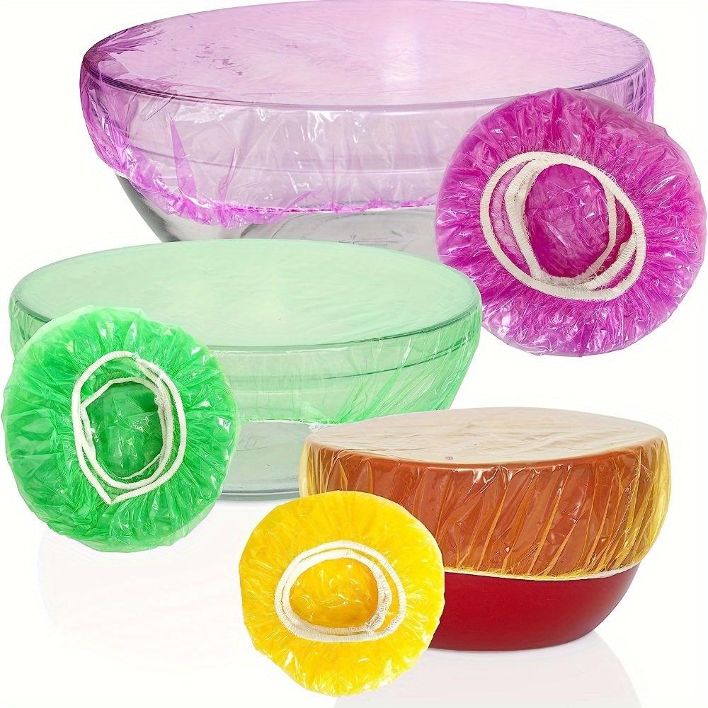 20Pcs Elastic Food Covers, Reusable Plastic Stretch Lids, Leak Proof Airtight Sealer for Bowls Plates Kitchen