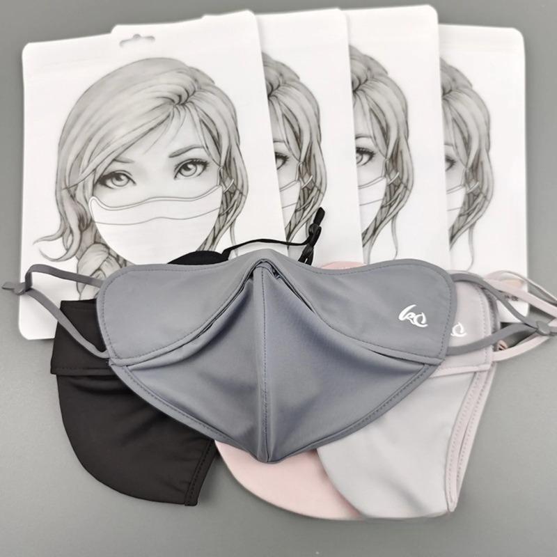 Ice Silk Sun Protective Mask Summer UV Guard Sport Face Cover Breathable Corner Guard Three-Dimensional Fishbone Design