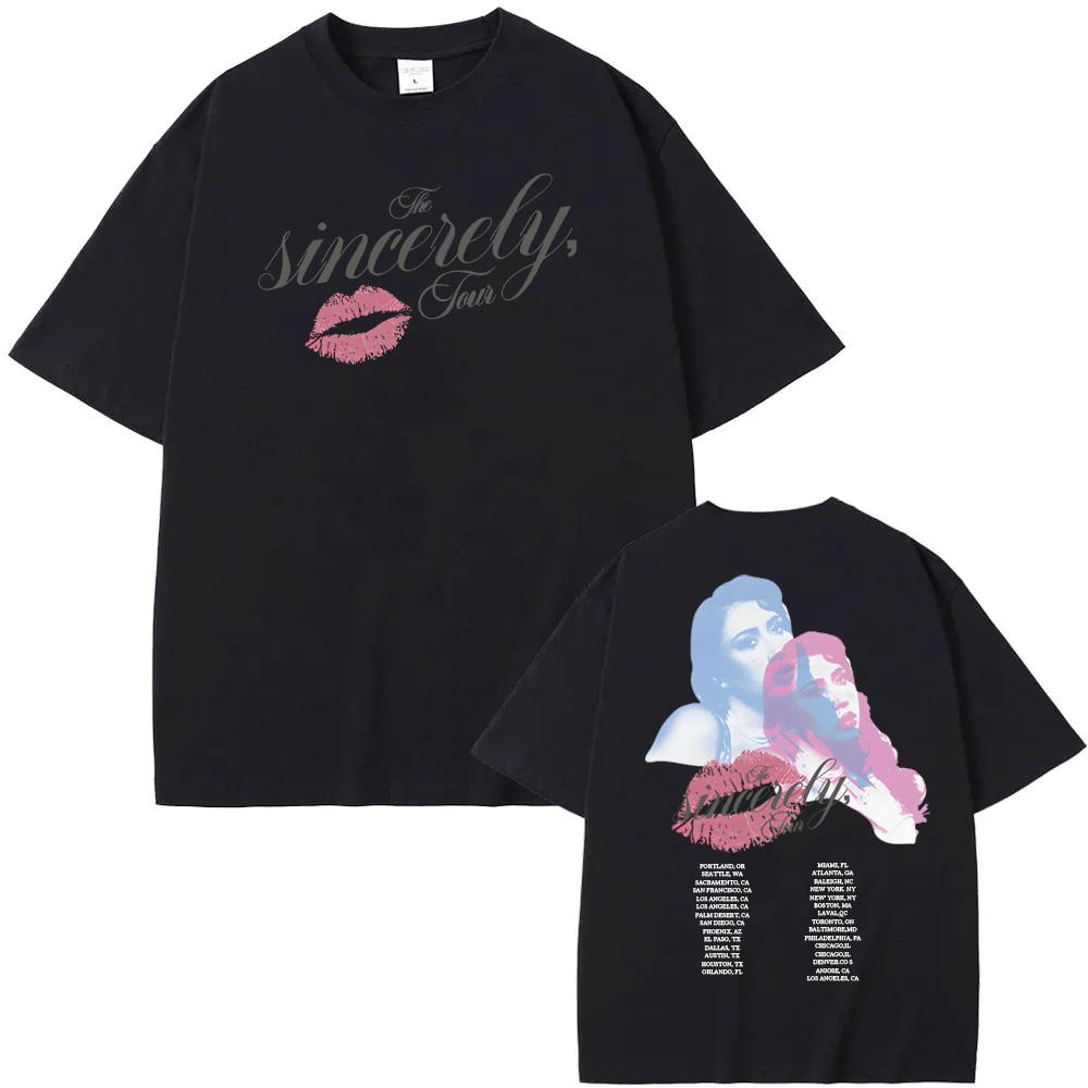 

Sincerely Tour Crewneck Tee 2025 New Kali Uchis Tops Summer Hip Hop 100%cotton Tee-shirt High Quality Retro Round Neck Tshirt 4XL
