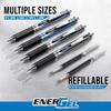 PENTEL EnerGel RTX Retractable Liquid Gel Pen, (0.7mm) Medium Line, Assorted Ink (BL77BP12M) Silver