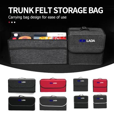 For Lada Car Trunk Storage Box Felt Nonwoven Foldable Portable Organizer Vesta Granta Vesta Niva 4X4 Largus Vaz Samara 2110