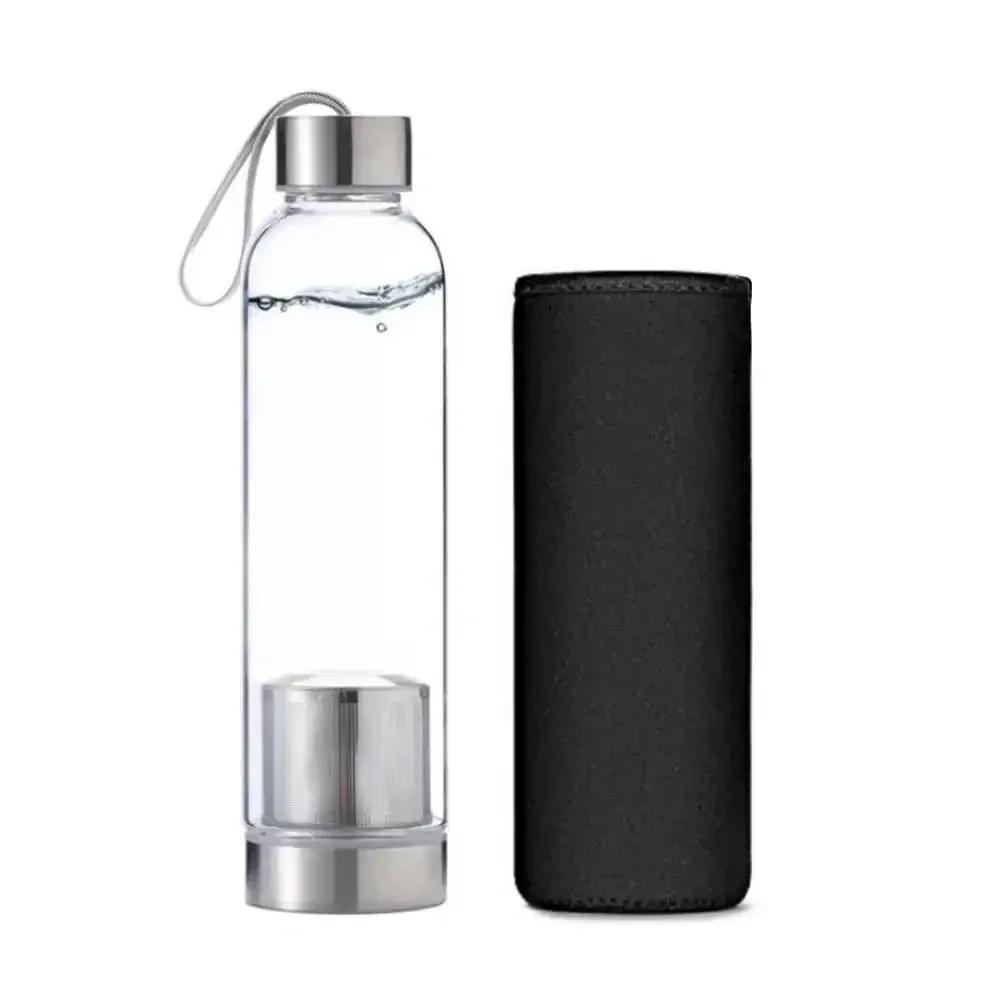 

550ml Outdoor Sports Glass Water Bottle Portable Bicycle Transparent Office Tea Bottles High Temperature Resistant Drinkware 0.5L