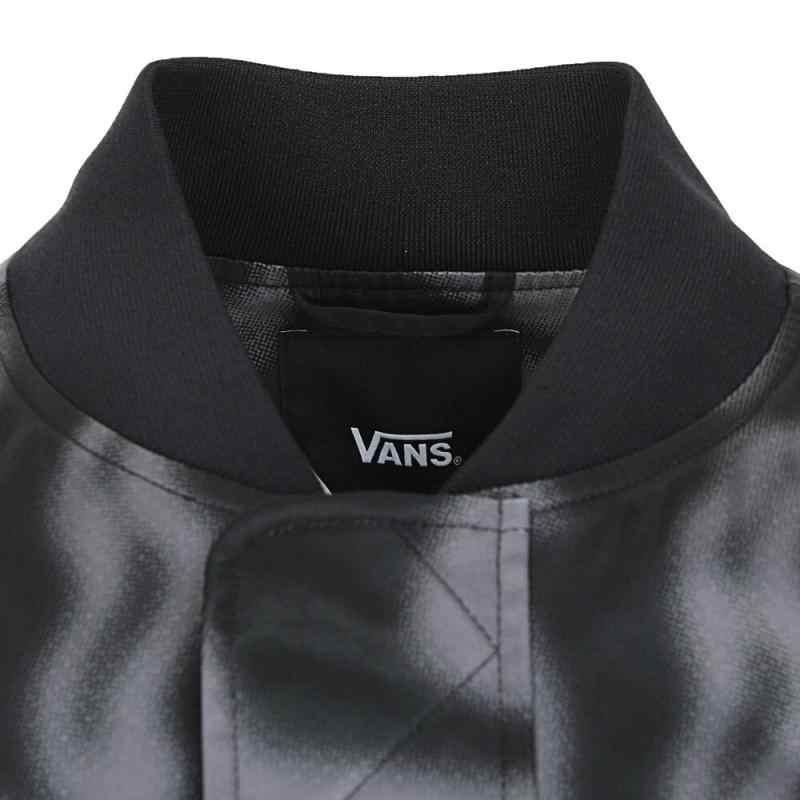 Vans Blur Logo Bomber Woven Sports Zip Fashion Baseball Jacket Men jackets Black Gray VN000J1SDKF