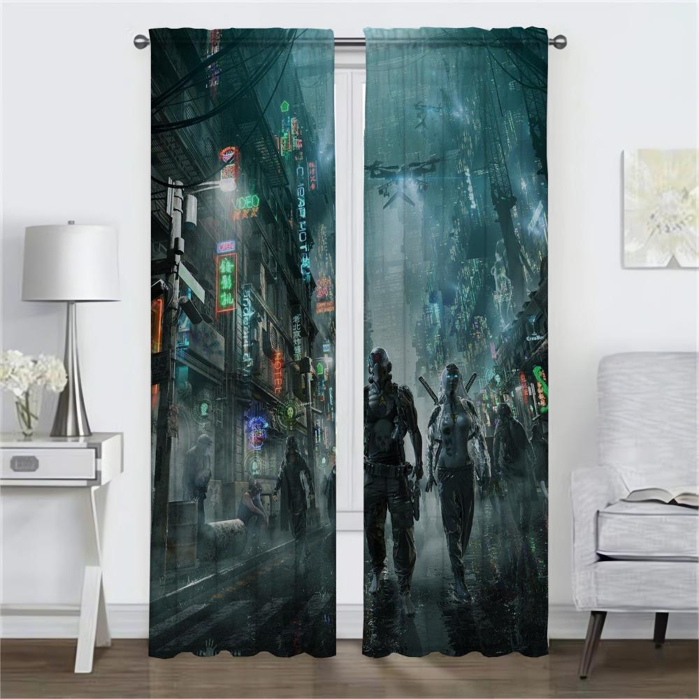 Cybernetic Robots Elegant Room Curtains for Living Room Window Curtain Shades Partition Tulle for Bedroom Home Interior Curtains