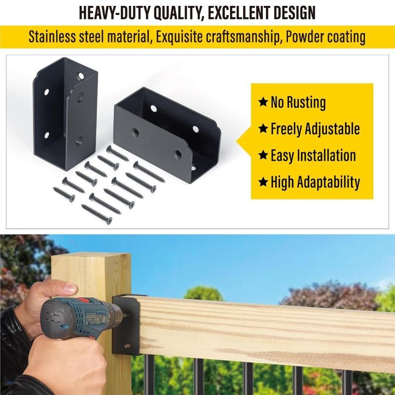 Deck Railing Connector, Suitable for Deck Railings Installation of Armrest Barn and Beam End Connection