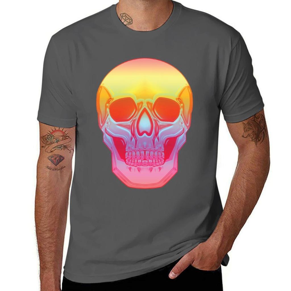 Spectrum Skull Tshirt Comfortable Basic Crew Neck Tee Tshirt