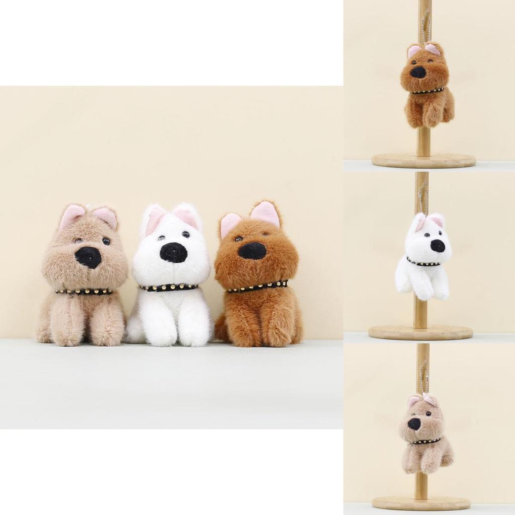 Small Animal Plush Doll With Collar Pp Cotton Fill For Kids And Pet Lovers