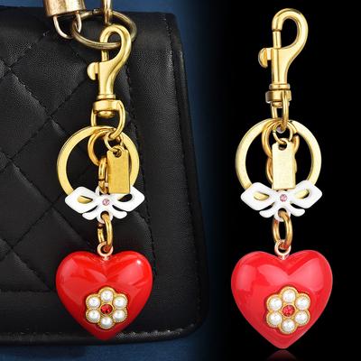 Bag Love Pendant Three-Dimensional Peach Heart Bow Keychain Accessories Flower Pendant Female Pony Pendant