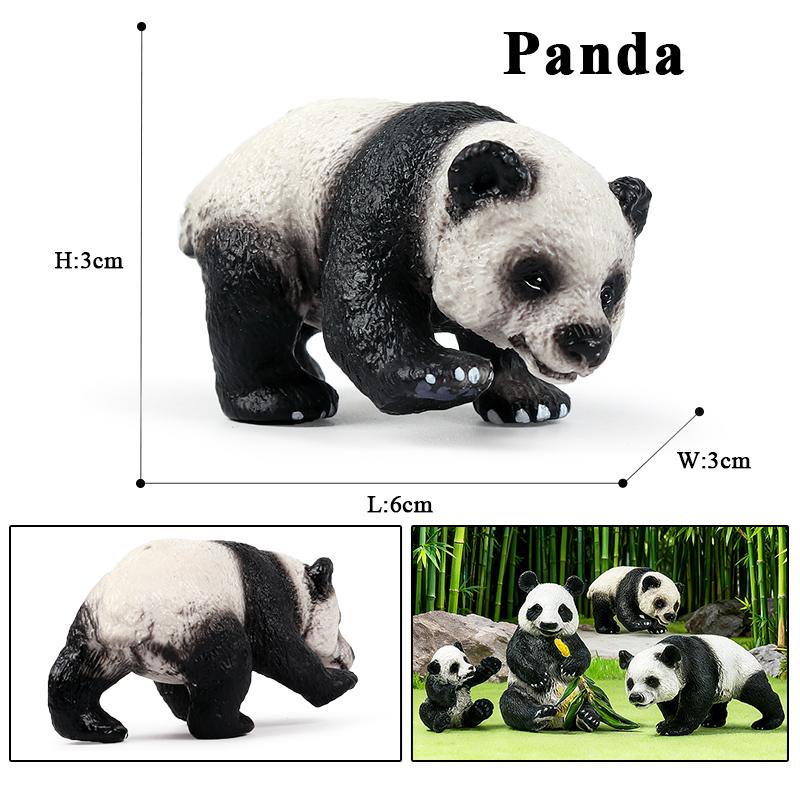 Oenux China Panda Bamboo Wild Animals Action Figures Model Figurine PVC Miniature Cute Decoration Education Collection Kid Toy