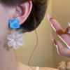 Big Floral Acrylic Flower Earrings Temperament Ladies Stud Earrings Women Earrings  Daily Wear
