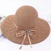 Ladies' Foldable Bow Basin Hat Summer Sun Hat Sunscreen UV Outdoor Sunscreen Cool Hat