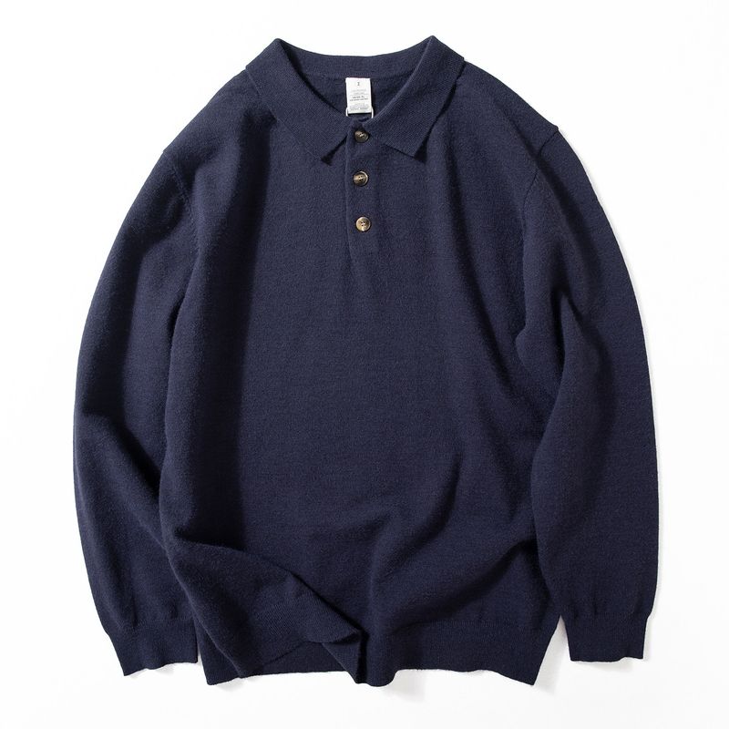 Knitted Sweater for Men, New Autumn and Winter Style, Polo Collar, Versatile, Loose, Casual, Soft, Delicate, Warm, Trendy Sweater