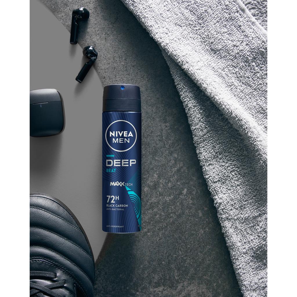 Nivea Men Deep Beat Antyperspirant Męski W Sprayu 72H 150 Ml