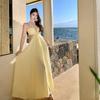 Thailand wears a seaside vacation backless hollow neck dress for women's summer long and thin Sanya beach dress