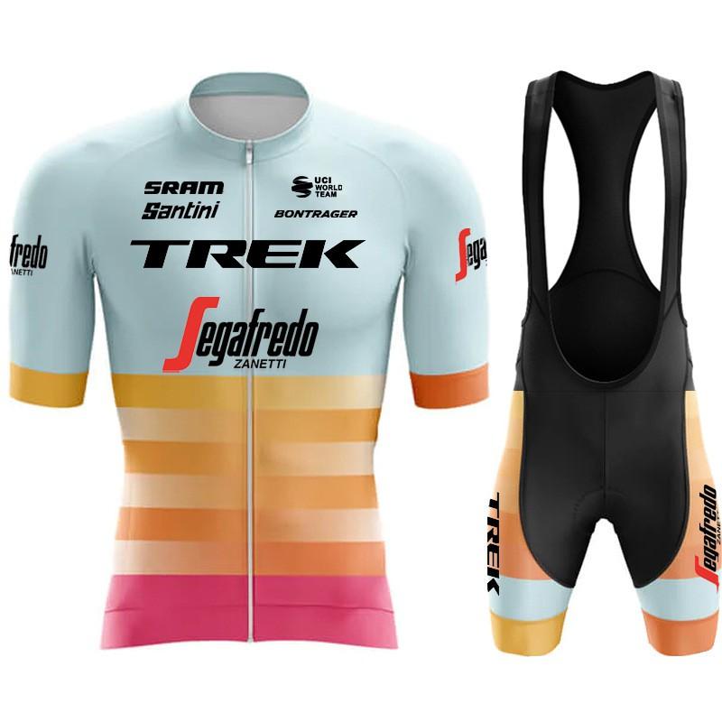 Maglia da Ciclismo a Manica Corta Traspirante ad Asciugatura Rapida per Uomo Donna, Abbigliamento per Bici da Strada e Mountain Bike con Salopette
