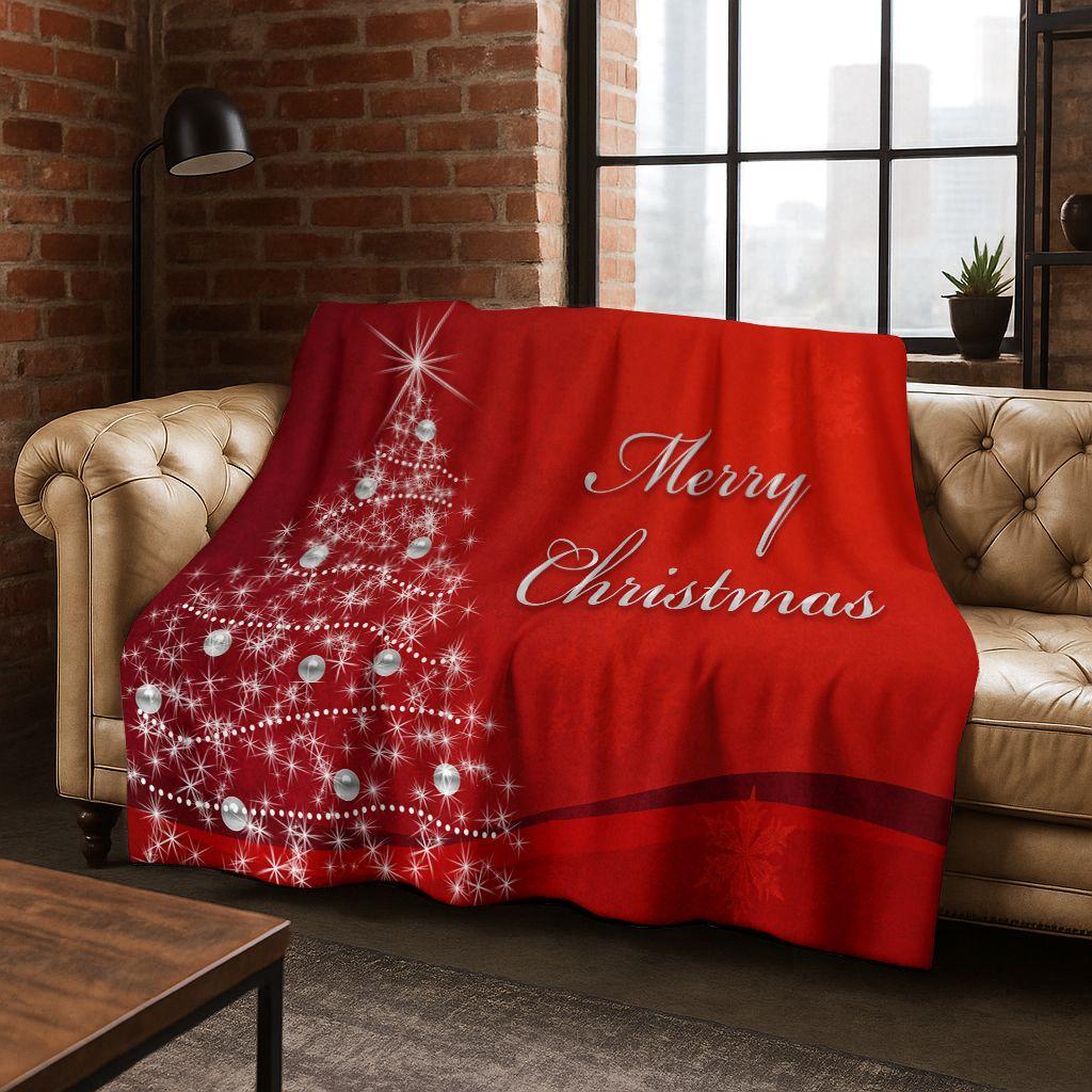 3D Merry Christmas Tree Santa Claus Cartoon Flannel Blanket Soft Warm Blanket for Bedroom Living Room Bed Camping Picnic Gift