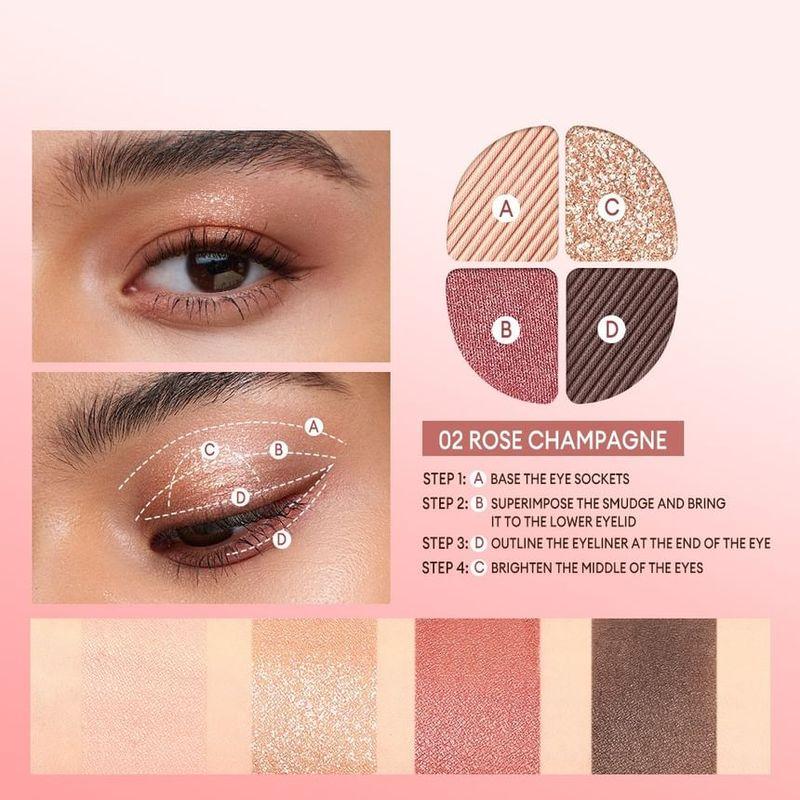 O.TWO.O - Rich Colors Eyeshadow Palette - 3 Colors