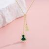 New Trendy, Simple and Fashionable Temperament, Light Luxury Small Gourd Necklace, Double Gourd Collarbone Chain, Best Friend Gift