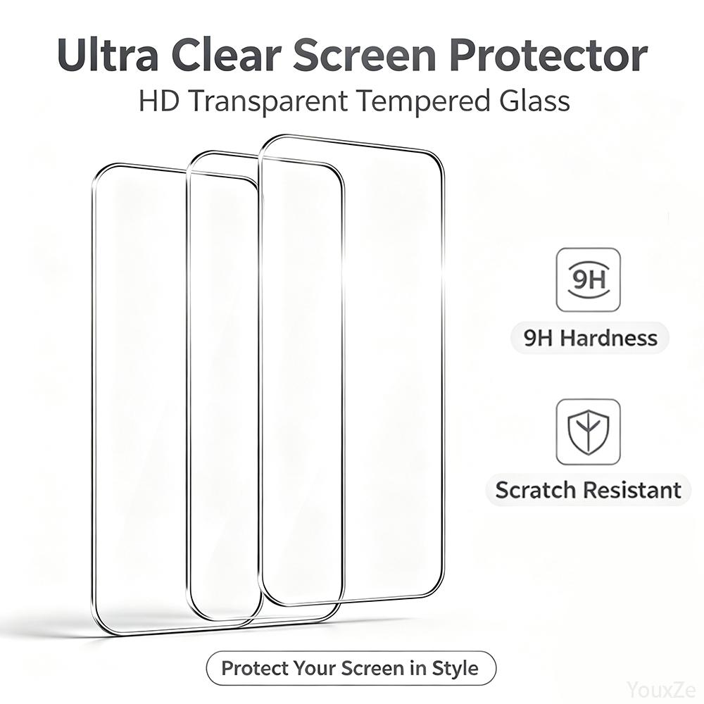 3Pcs Tempered Glass For iPhone 18 17 16 15 14 13 12 11 Pro Max Plus XR Oleophobic Coating Screen Protector Protective Glass Film2
