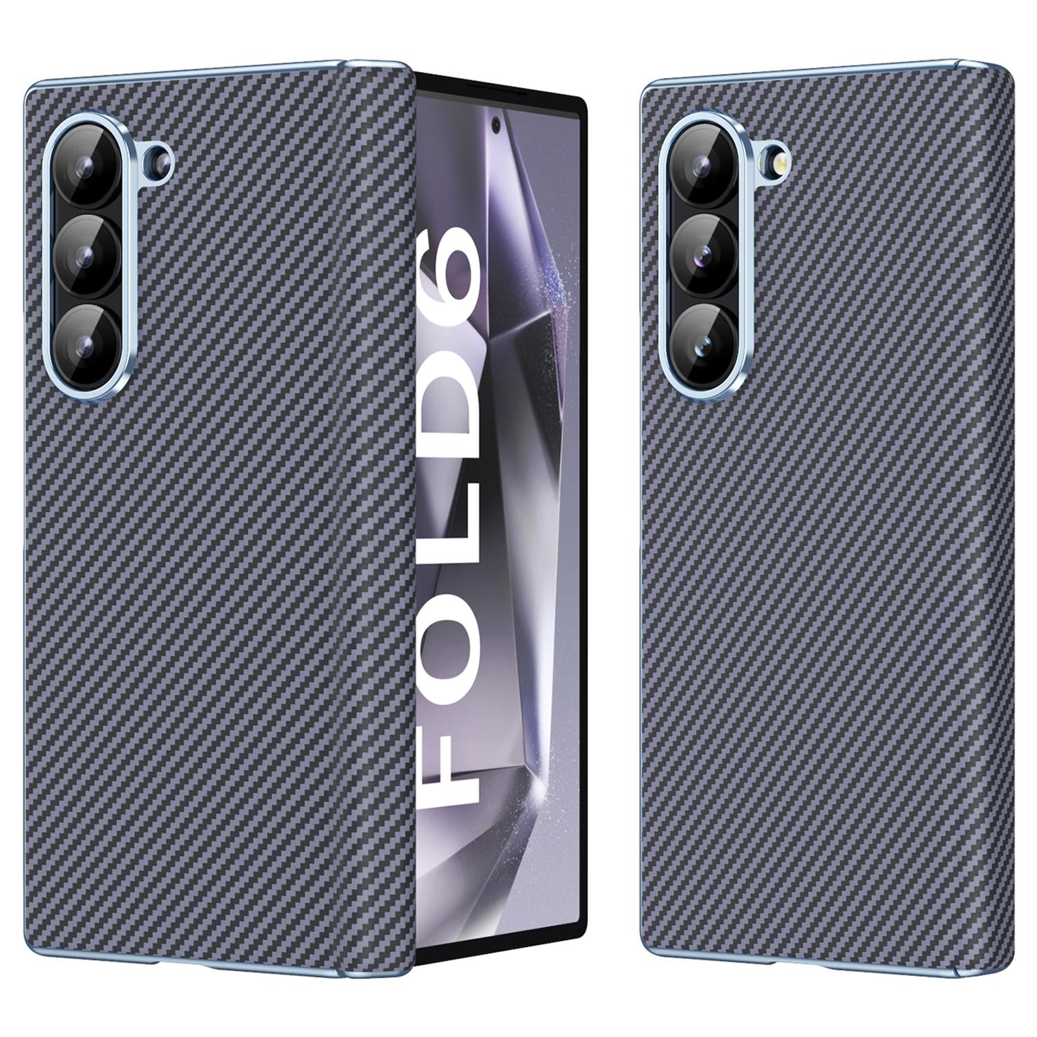 

For Samsung Galaxy Z Fold6 5G Case Leather+PC Phone Cover with Hinge Protection Grey