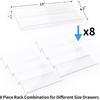 MIUKAA Clear Acrylic Spice Drawer Organizer, 4 Tier- 2 Set Expandable From 13" To 26" Drawer Seasoning Organizer, Kitchen Spice Rack Tray for