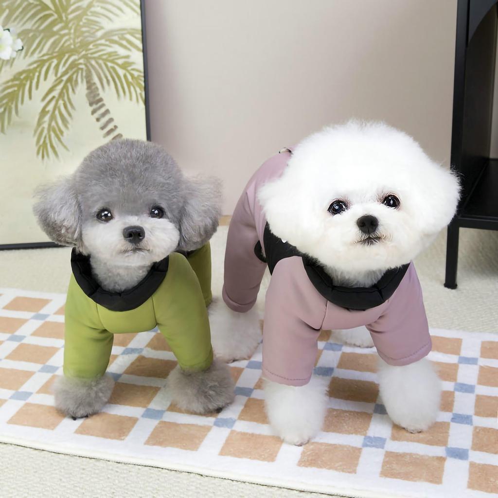 JYIXTN Dog Winter Cotton Coat Down Vest Style Open with Integrated Cotton Waterproof Easy to Put On and Take Warm Pet Snow Small Dog Clothing, Jacket,