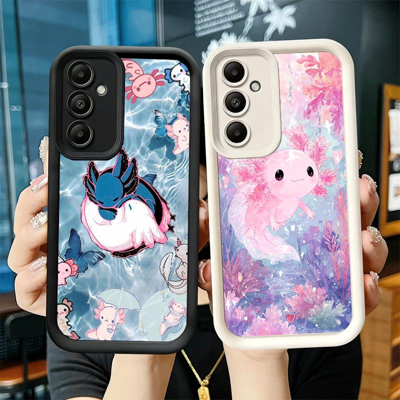 Phone Case for Samsung Galaxy A17 A16 A15 A14 A13 Axolotl Cartoon Cute A56 A36 A26 A55 A35 A25 A54 A34 A24 A53 A33 A23 A07 A06