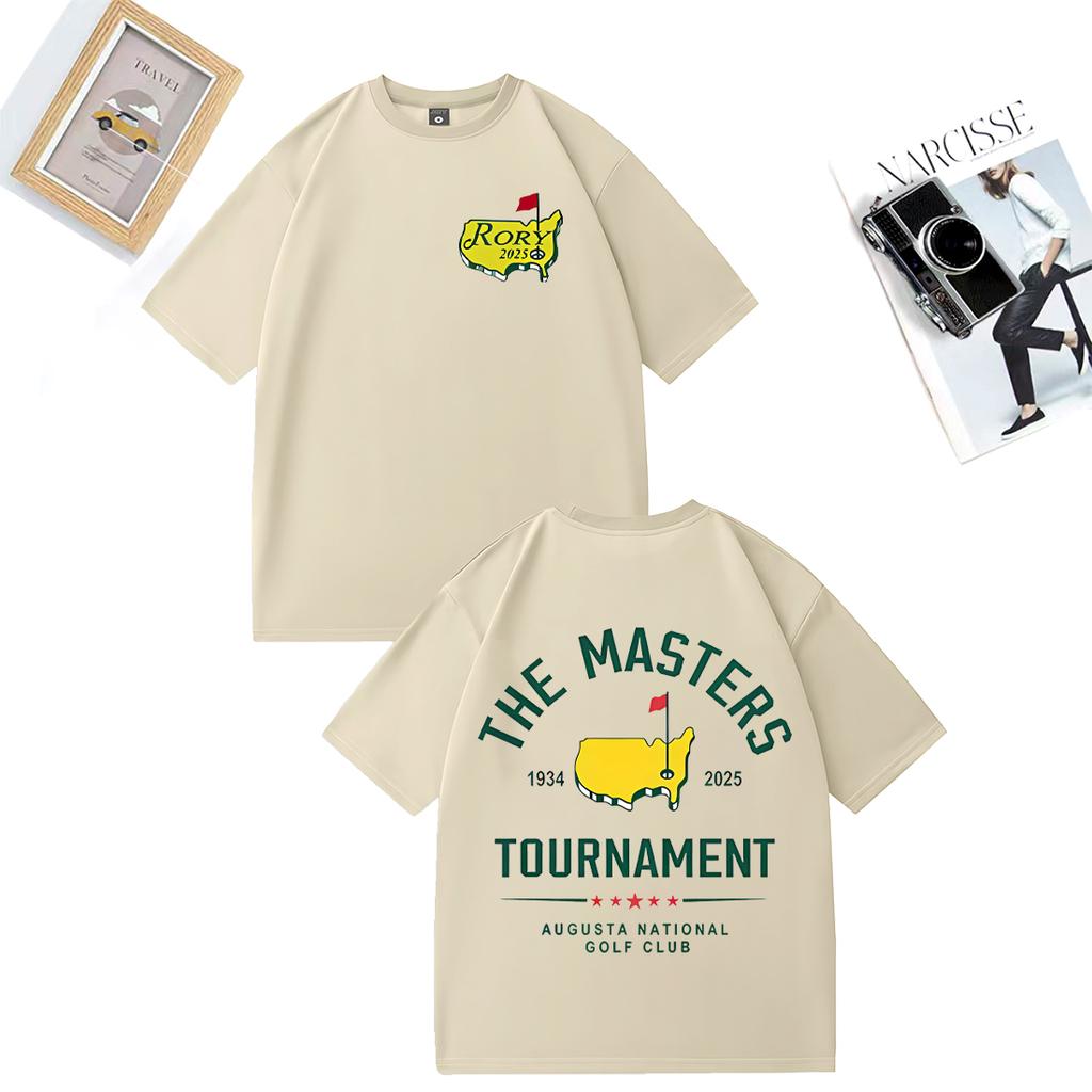 Mode T-Shirt Rory Mcllroy Masters 2025 Grafik T-Shirt Unisex DAMEN Lässig Hohe Qualität vintage Heiß Baumwolle kurzärmelige T-Shirts