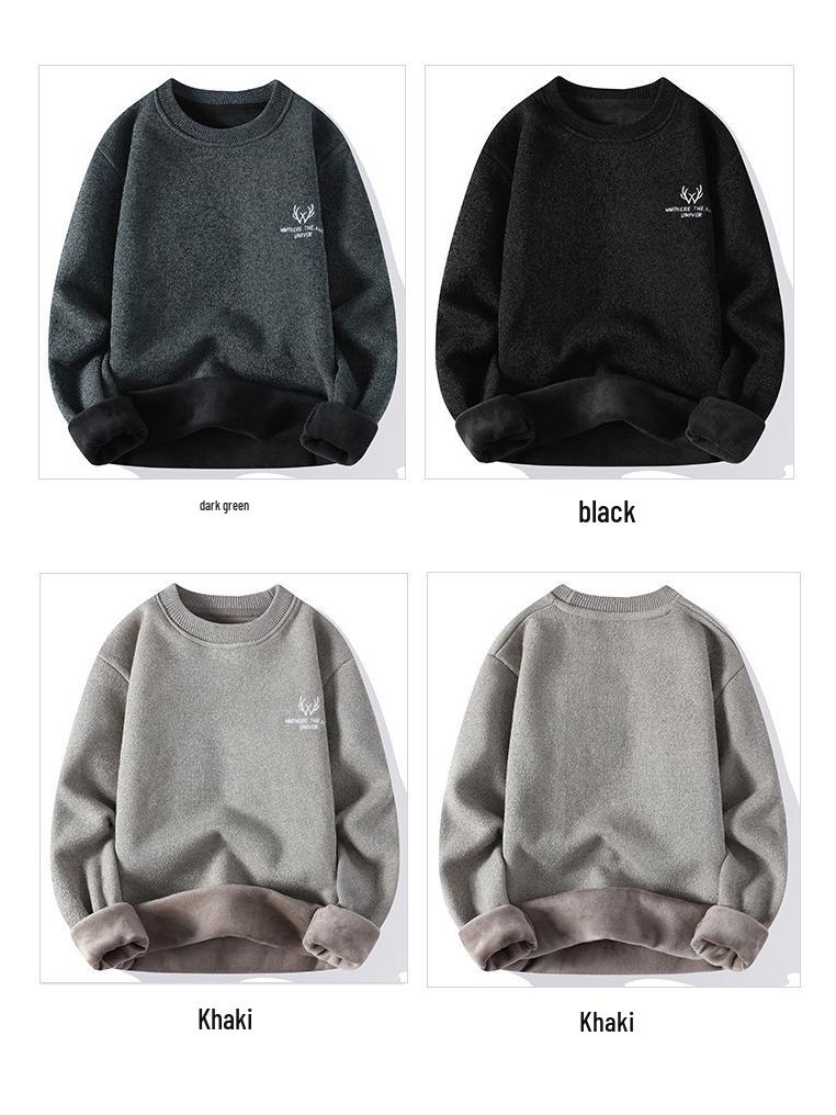 2025 Herren Einteiler Samtpullover: Trendiger Jugendstil, Plüschkaschmir, Ideal für Mittelschüler