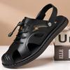 Summer New Casual Beach Shoes Breathable Leather Soft Sole Outdoor Bag Head Sandals Two Wear Cool Slippers