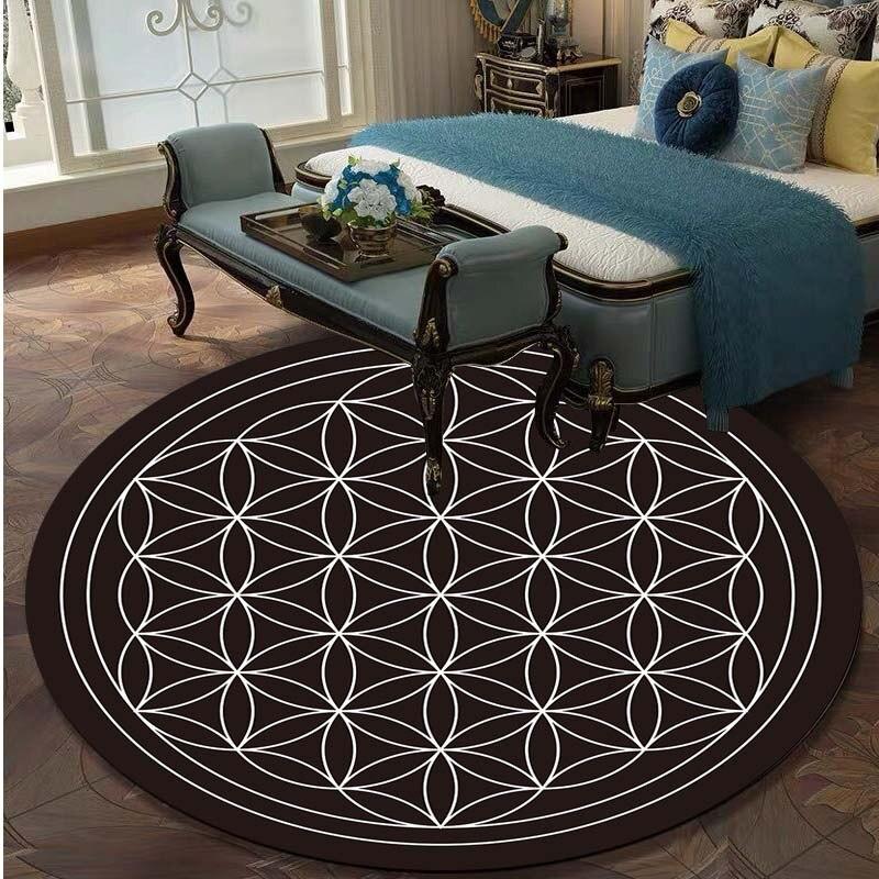 Lila Leben Blumenmuster Bereich Teppich Runde Bodenmatte Wohnzimmer Teppich Badezimmer Küche Teppich Fußmatte Bereich Teppich Küche Matte