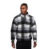 Mens Winterized Plaid Mock Neck Fleece Top