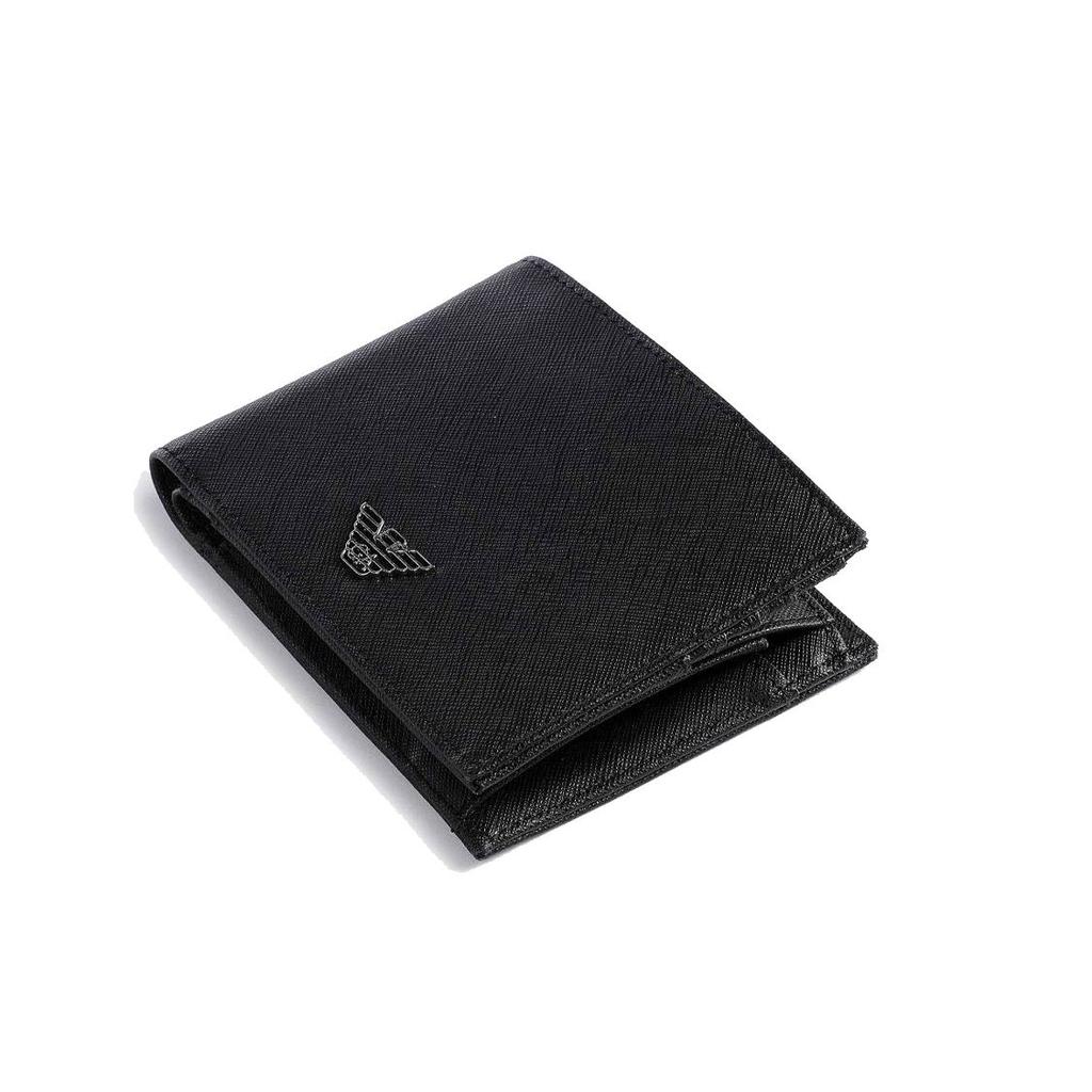 Emporio Armani Classic Short Eagle Logo Three-In-One Foldable Polyester Wallet Men wallet Black Y4R165-Y138E-81072