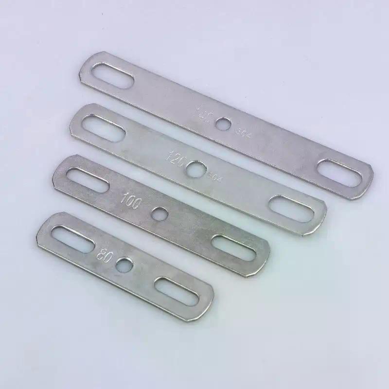 304 Stainless Steel Double Hole Metal Straight Plate Thickened Flat Gasket With Holes Blocking Plate Bolt Accessories