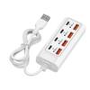25W 8 Port USB Charger Fast Charging Phone Extension Power Socket Adapter 4 Type C+4 USB Port for Phone Wall Charger