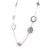Altesse [K6010] - Silver 'Flora' Steel Long Necklace