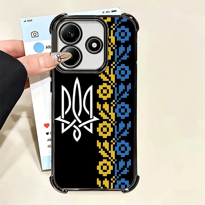 Ukraine Aesthetic Plating Phone Case For Xiaomi Poco X5 X6 X7 X8 Pro Max F8 Ultra F7 M8 M7 M5S Redmi 15C 15 14C 13C 13 X3 12C F6