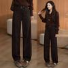 Womens High-Waisted Wide-Leg Straight Jeans 2026 Casual Loose Fit Cotton Denim Pants
