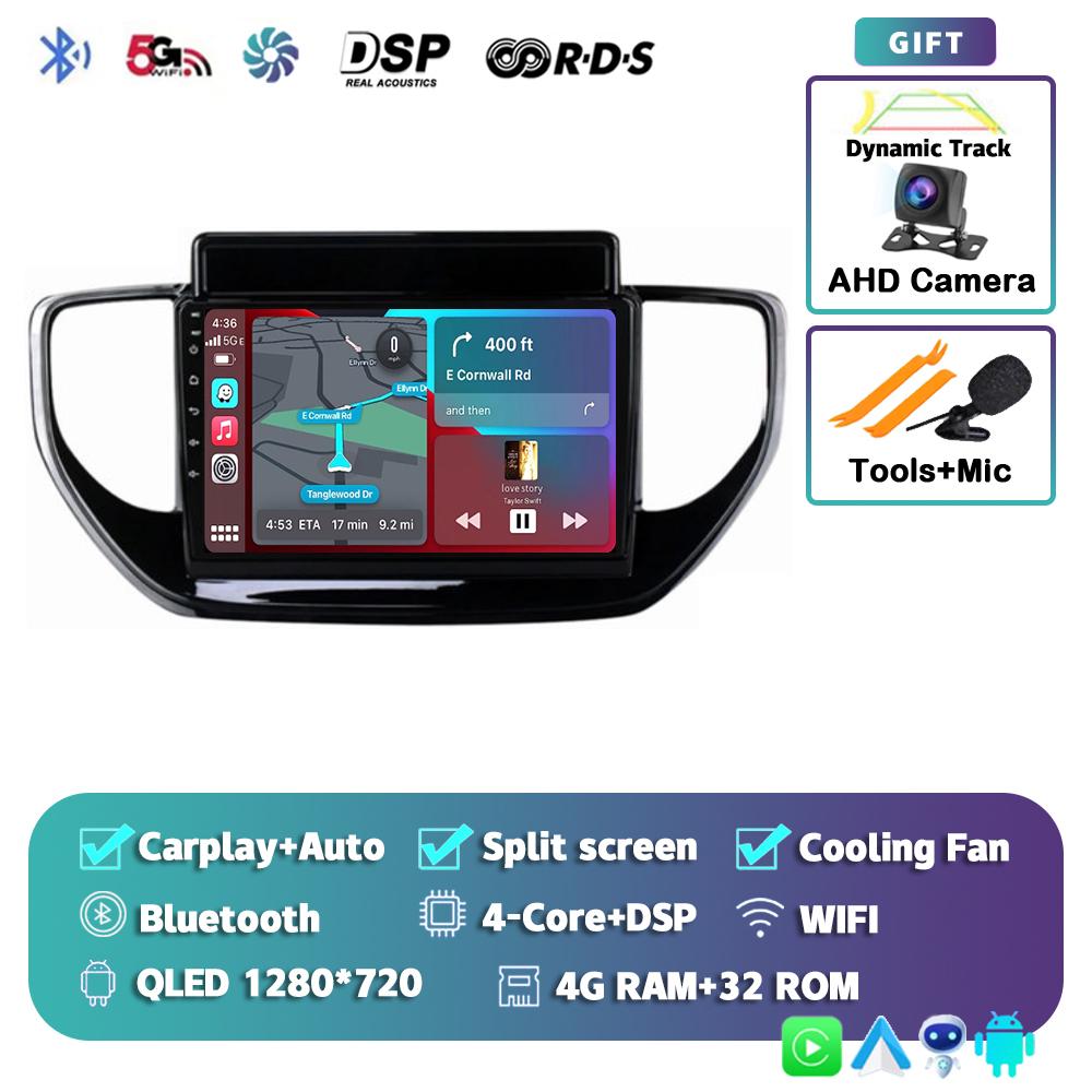 Android 14 Carplay Auto Car Radio For Hyundai Solaris 2 II 2020 2021 Multimedia Player Video Navigation Stereo WIFI+4G 2din DSP