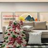 Cherry bow pattern flannel blanket  soft and warm suitable for sofas beds chairs camping and as a holiday gift for family