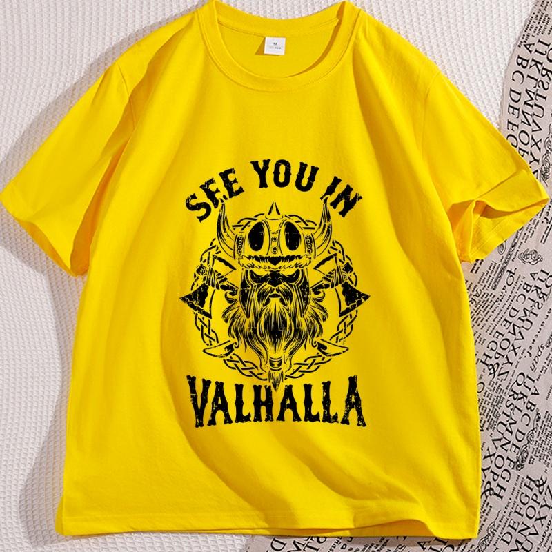 Vintage See You in Valhalla T Shirt Womern Causal Cotton Short Sleeve Round Neck Tshirt Comfortable Round Neck Comfortable Tee