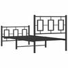 Metal Bed Frame with Headboard and Footboard Black 90x200 cm
