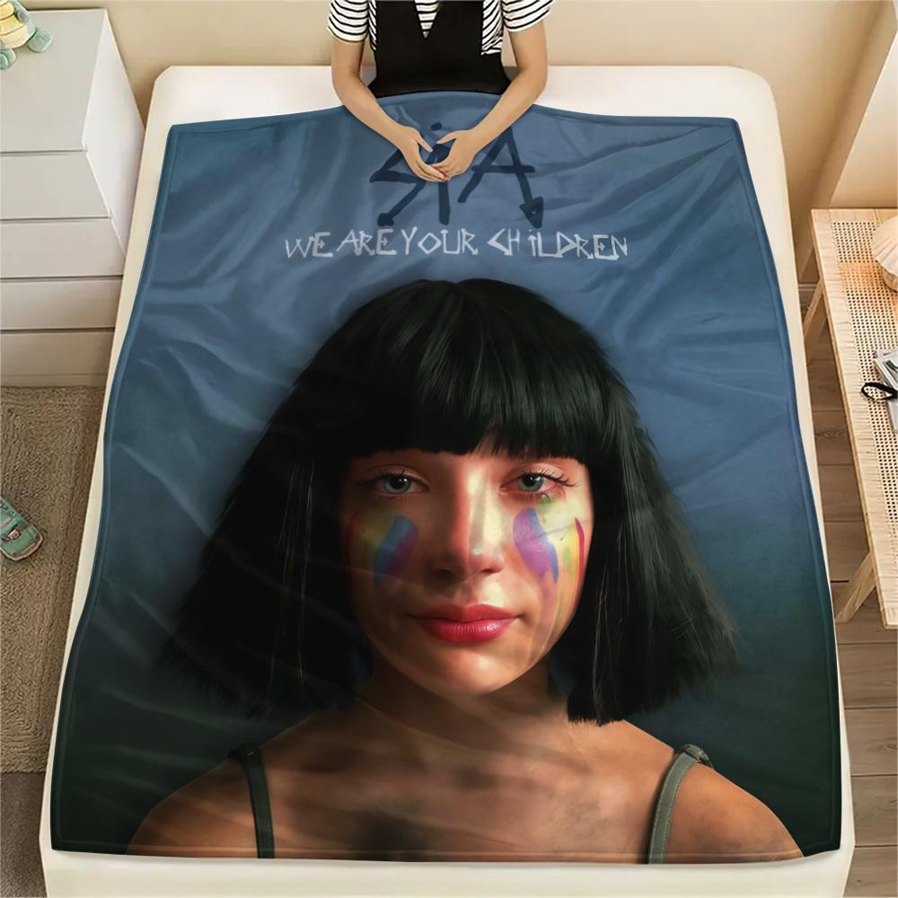 1PC SIA Print Flannel Blanket, High quality Comfortable for All Seasons, Home Decor, Warmth and Comfort, Perfect for Christmas Gifts