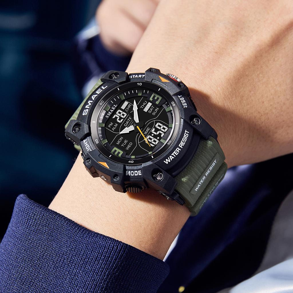 SMAEL Brand 8117 50M Water-Resistant Watch (Drop Shipping) with Alarm Night Light and Dual Display: A Youthful Fashionable