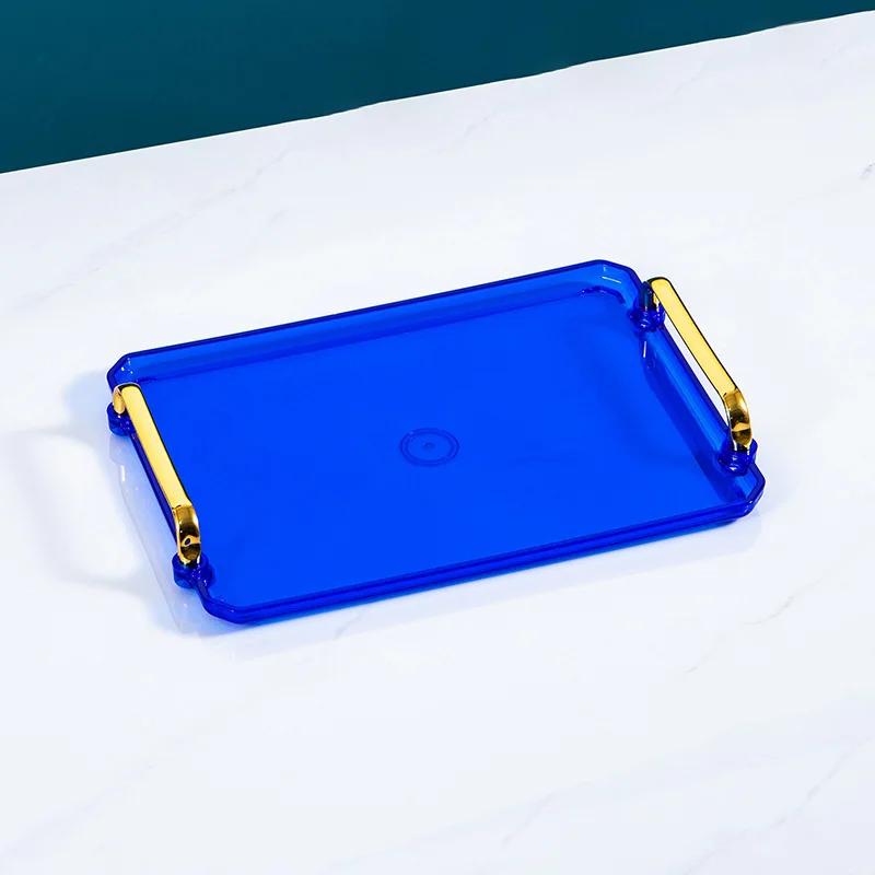 Nordic Style Plastic Serving Tray Non Slip Tea Tray  Home Kitchen Fruit Dessert Sundries Tray Multi-function Kitchen Organizer