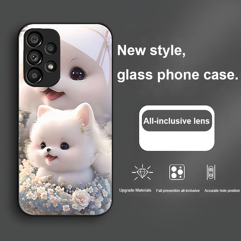 Süßes Haustier Süßer Welpe Hund Für Samsung Galaxy S24 Plus S20 21 FE S23 Ultra S8 9 A70 72 73 50 51 52 53 Gehärtetes Glas Handyhülle
