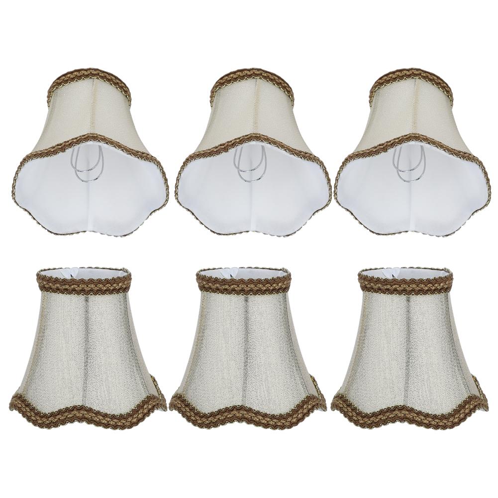 6Pcs Desktop Table Lamp Cover Fabric Lampshade Accessory for E14 Chandelier Light Bulb